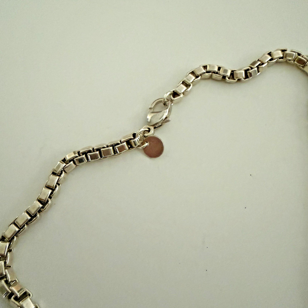 Vtg Tiffany & Co Sterling Silver Venetian Link Box Chain Necklace 18 inch Unisex - Picture 14 of 14